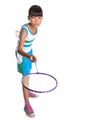 Young Girl Playing Badminton V Royalty Free Stock Photo