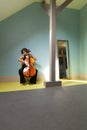 Young girl playing cello Royalty Free Stock Photo