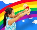 Young Girl Playing With Her Teddybear Royalty Free Stock Photo