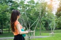 Young girl playing music with ukulele relax Royalty Free Stock Photo