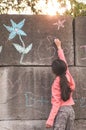 Young girl playing outside. Royalty Free Stock Photo