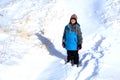 Young Girl Playing in the Snow During Winter Royalty Free Stock Photo