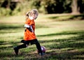 Young girl playing soccer Royalty Free Stock Photo