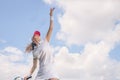 Young girl playing tennis Royalty Free Stock Photo