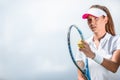 Young girl playing tennis Royalty Free Stock Photo