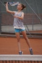 Young girl playing tennis Royalty Free Stock Photo