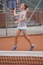 Young girl playing tennis Royalty Free Stock Photo