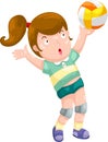 Young Girl playing volleyball vector