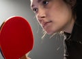 Young girl plays table tennis Royalty Free Stock Photo