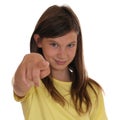 Young girl pointing with her finger I want you Royalty Free Stock Photo