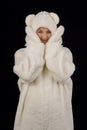 Young girl in the polar bear costume