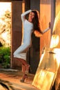 Young girl posing in an abandoned building Royalty Free Stock Photo