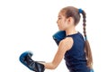 Young girl practicing boxing Royalty Free Stock Photo