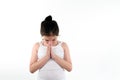 Young girl pray repect Royalty Free Stock Photo