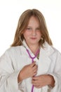 Young girl pretending to be a doctor