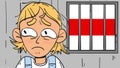 Young girl in prison in belarus, belarusian police outrage, cartoon animation