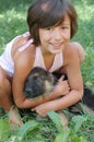 Young girl and puppy Royalty Free Stock Photo