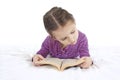 Young girl reading book isolated Royalty Free Stock Photo