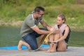 Young girl ready for fisrt water ski lesson