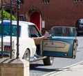 Young Girl Relaxing in Classic American Car