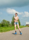 Young girl on roller blades Royalty Free Stock Photo