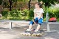 Young girl roller skater Royalty Free Stock Photo