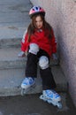 Young girl rollerblading Royalty Free Stock Photo