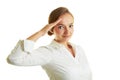 Young girl saluting as military Royalty Free Stock Photo