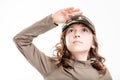 Young girl saluting Royalty Free Stock Photo