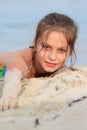 Young girl on sand