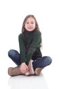 Young girl sat in Buda position Royalty Free Stock Photo