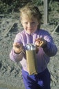 A young girl selling chocolate bars in Priest River, ID