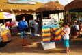 A young girl shopping for summer