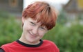 Young girl with short hair