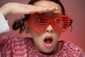 Young girl with shutter shades Royalty Free Stock Photo