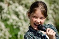 Young girl singing Royalty Free Stock Photo