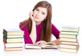 Young girl sitting at the desk