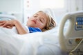 Young Girl Sleeping In Intensive Care Unit Royalty Free Stock Photo