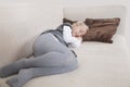 Young girl sleeping on sofa Royalty Free Stock Photo