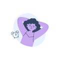 A young girl sleeps well. A healthy habit and immunity support. Vector flat illustration