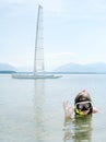 Young girl snorkeling. Royalty Free Stock Photo