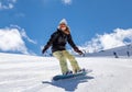 Snowboarder moving down Royalty Free Stock Photo