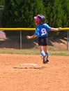 Young Girl Softball Player Running Royalty Free Stock Photo