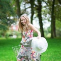 Young girl spending her time in the countryside Royalty Free Stock Photo