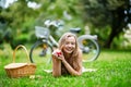 Young girl spending her time in the countryside Royalty Free Stock Photo