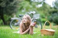 Young girl spending her time in the countryside Royalty Free Stock Photo