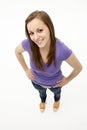 Young Girl Standing In Studio Royalty Free Stock Photo