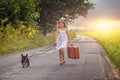 Young girl with suitcase