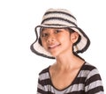 Young Girl With Summer Hat I Royalty Free Stock Photo