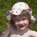 Young girl with sun hat Royalty Free Stock Photo